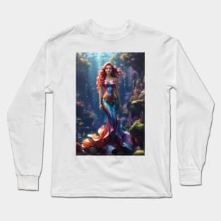 Beautiful Rainbow Colors Mermaid Long Sleeve T-Shirt